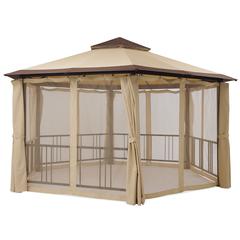 Amber Hexagonal Steel Gazebo Danube Home (250 x 250 x 300 cm)