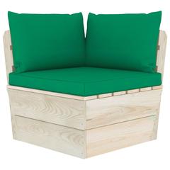 vidaXL Pallet Sofa Cushions 3 pcs Green Fabric