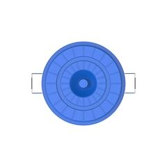 Cosmoplast Round Plastic Drum W/Lid (100 L, Blue)
