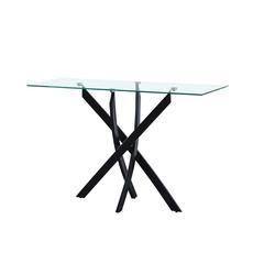 Danube Home Leonardo Glass Console Table (120 x 40 x 77 cm, Black)