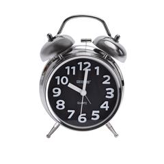 Geepas Stainless Steel Analog Twin Bell Alarm Clock, GWC26020