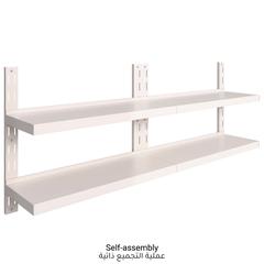 vidaXL 2-Tier Floating Wall Shelves 2 pcs Stainless Steel (200 x 30 cm)