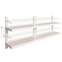 vidaXL 2-Tier Floating Wall Shelves 2 pcs Stainless Steel (200 x 30 cm)