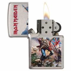 Zippo Iron Maiden Eddie Mascot Windproof Lighter, 29432 200 (Brushed Chrome)