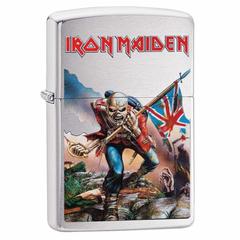 Zippo Iron Maiden Eddie Mascot Windproof Lighter, 29432 200 (Brushed Chrome)