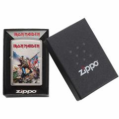 Zippo Iron Maiden Eddie Mascot Windproof Lighter, 29432 200 (Brushed Chrome)