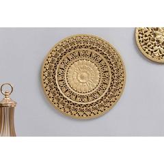 ديكور حائط دائري من خشب MDF هيلزديل حول الإمارات (ذهبي ، 38 × 1 سم)