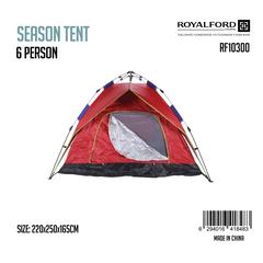 Royalford Season 6-Person Weatherproof Backpacking Tent W/Mosquito Net (220 x 250 x 165 cm)