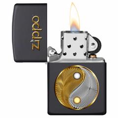 Zippo Abstract Ying Yang Windproof Lighter, CI404586 218 (Black Matte)