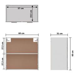 vidaXL Engineered Wood Hanging Cabinet (60 x 31 x 60 cm, Concrete Grey)