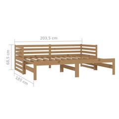 vidaXL Pull-out Day Bed Honey Brown Solid Pinewood 2x(90x200) cm
