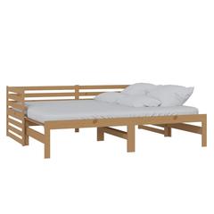 vidaXL Pull-out Day Bed Honey Brown Solid Pinewood 2x(90x200) cm