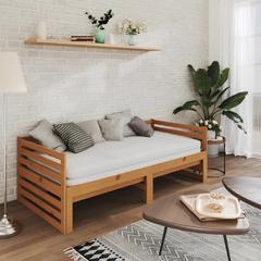 vidaXL Pull-out Day Bed Honey Brown Solid Pinewood 2x(90x200) cm