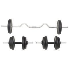 vidaXL Barbell and Dumbbell Set 30 kg