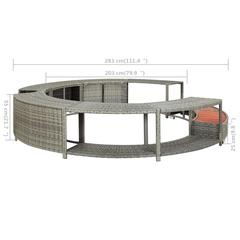 Poly Rattan & Eucalyptus Wood Spa Surround vidaXL