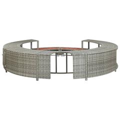 Poly Rattan & Eucalyptus Wood Spa Surround vidaXL