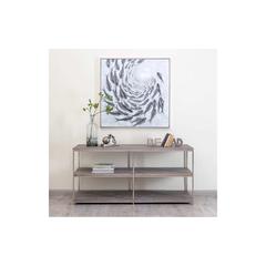 Pan Emirates Bamileke Metal & Wood Console Table W/Shelf (161 x 51 x 76 cm)