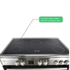 Nobel Freestanding 5-Burner Ceramic Hob Electric Cooker, NGC90VTC (90 x 60 cm)