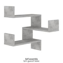vidaXL Engineered Wood Wall-Mounted Corner Shelf (40 x 40 x 50 cm, Concrete Grey)