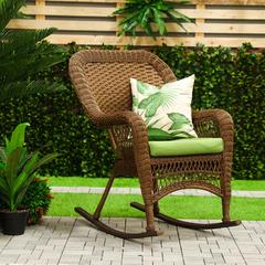 Danube Home Casa Loma Wicker Single Seater Rocking Chair (29 x 26.5 x 37.5 cm, Green)